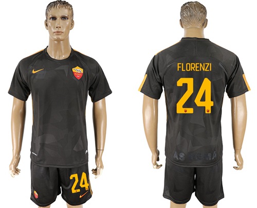 Roma #24 Florenzi Sec Away Soccer Club Jersey - Click Image to Close